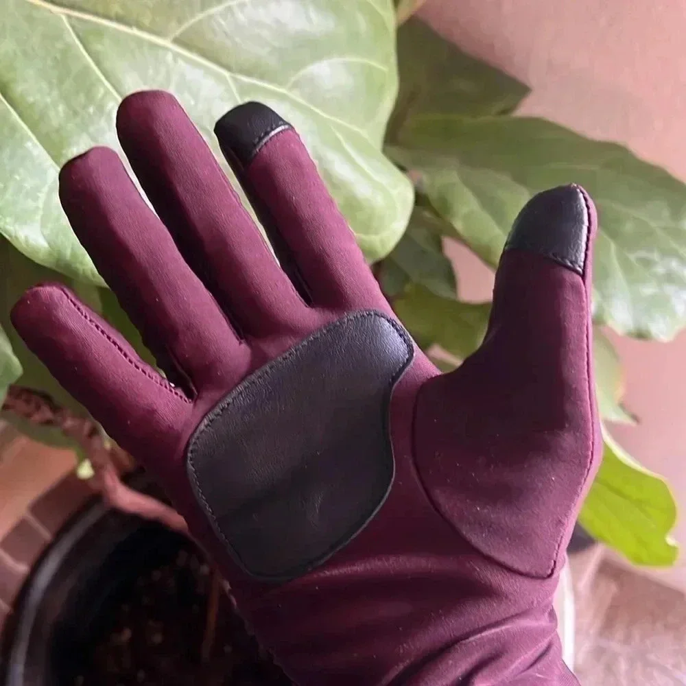 Echo Thinsulate Burgundy Scrunchie Gloves Medium